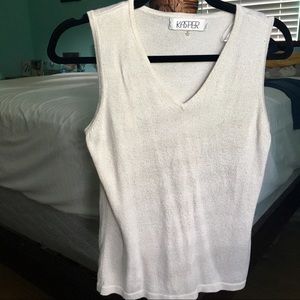 Kasper Cream and Gold Sweater Vest (M)